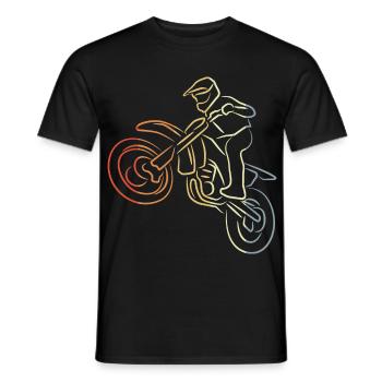 Motocross Line Drawing - Men's T-Shirt - black - Front - AI Model Male 178 light (178cm)