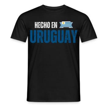 Hergestellt in Uruguay, uruguayischer Stolz - Männer T-Shirt - Schwarz - Vorne - AI Model Male 178 light (178cm)