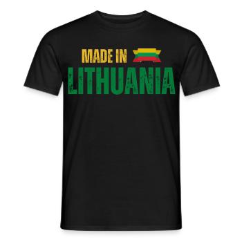 Made in Lithuania, litauischer Stolz - Männer T-Shirt - Schwarz - Vorne - AI Model Male 178 light (178cm)