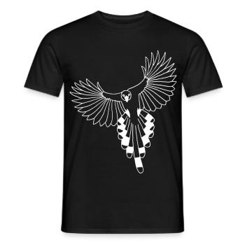 The flight of the white bird - Men's T-Shirt - black - Front - AI Model Male 178 light (178cm)