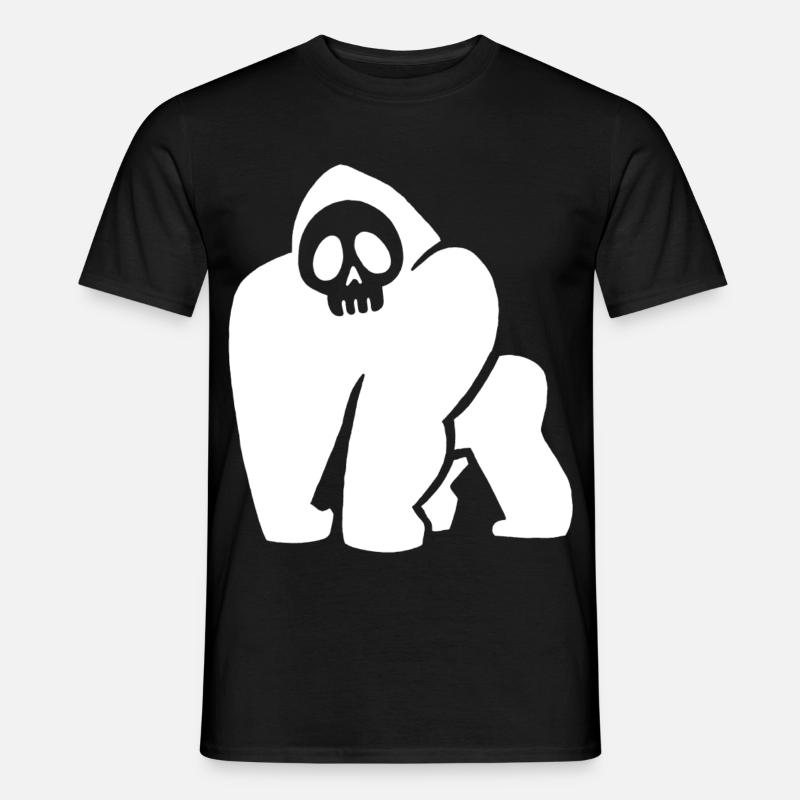 Weißer Gorilla Schädel - Männer T-Shirt - Schwarz