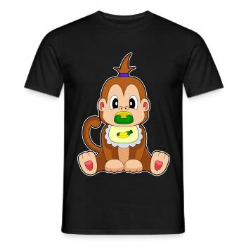 Affe Baby Lätzchen Schnuller - Männer T-Shirt - Schwarz - Vorne - AI Model Male 178 light (178cm)