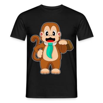 Monkey Entrepreneur Briefcase - Men's T-Shirt - black - Front - AI Model Male 178 light (178cm)