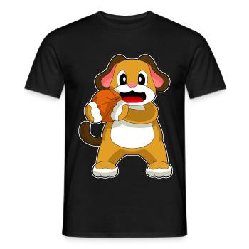 Hund Basketballspieler Basketball - Männer T-Shirt - Schwarz - Vorne - AI Model Male 178 light (178cm)