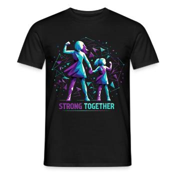 Mère Et Fille Ensemble Géométrie Forte Gesche - T-shirt homme - noir - Devant - AI Model Male 178 light (178cm)