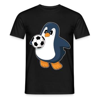 Pinguin Fußballspieler Fußball - Männer T-Shirt - Schwarz - Vorne - AI Model Male 178 light (178cm)