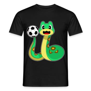 Snake Soccer Player Soccer - Heren T-shirt - zwart - Voor - AI Model Male 178 light (178cm)