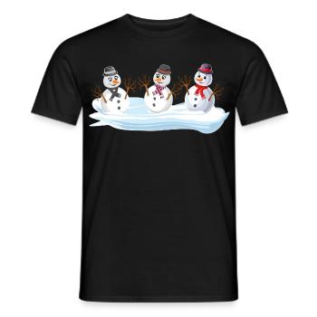 Snowmen - Snowman Christmas squad - Men's T-Shirt - black - Front - AI Model Male 178 light (178cm)