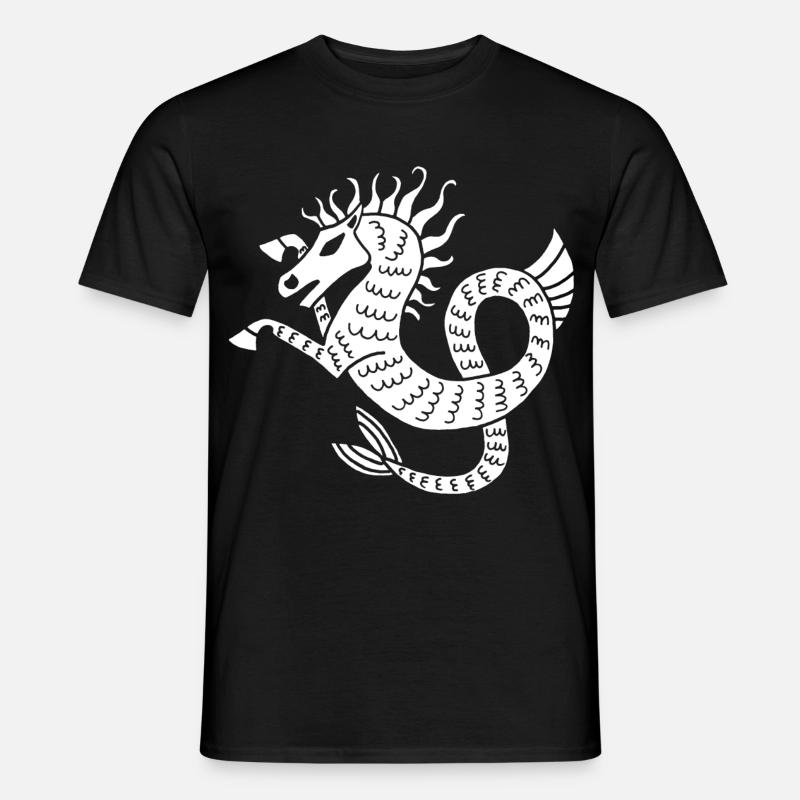 Weißes Seepferdchen - Männer T-Shirt - Schwarz