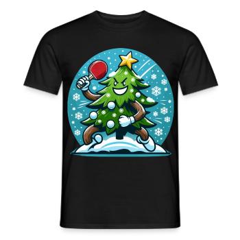 Table Tennis Christmas Tree Costume Christmas Tree - Men's T-Shirt - black - Front - AI Model Male 178 light (178cm)