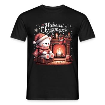 Eisbär Bär Weihnachten Kamin Geschenk - Männer T-Shirt - Schwarz - Vorne - AI Model Male 178 light (178cm)