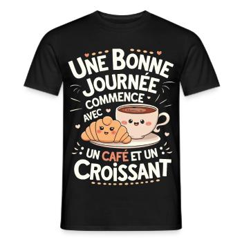 Coffee Humor Gift For Coffee Lovers - Men's T-Shirt - black - Front - AI Model Male 178 light (178cm)
