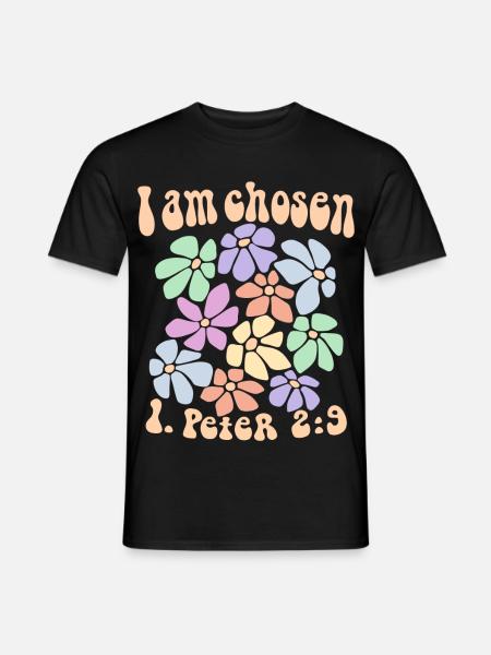 Jesus Gott Bibelvers Retro Christlich I am chosen - Männer T-Shirt - Schwarz