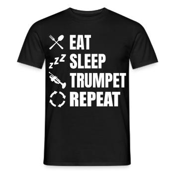 Manger Dormir Trompette Répéter - T-shirt homme - noir - Devant - AI Model Male 178 light (178cm)