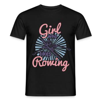 Rowing Girl - Men's T-Shirt - black - Front - AI Model Male 178 light (178cm)