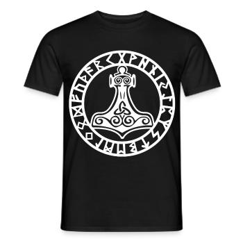 Weißer Wikingerhammer - Männer T-Shirt - Schwarz - Vorne - AI Model Male 178 light (178cm)