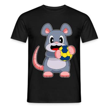 Mouse Handball Player Handball - Men's T-Shirt - black - Front - AI Model Male 178 light (178cm)