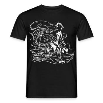 Dessin de garçon de football - T-shirt homme - noir - Devant - AI Model Male 178 light (178cm)
