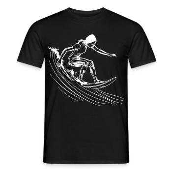 Surfen Mädchen - Männer T-Shirt - Schwarz - Vorne - AI Model Male 178 light (178cm)