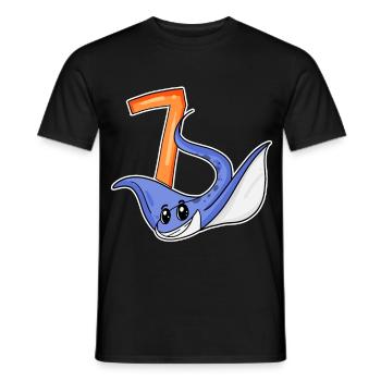 Motif 7e anniversaire Stingray - 7 ans - T-shirt homme - noir - Devant - AI Model Male 178 light (178cm)