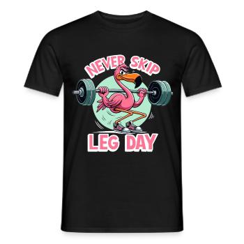 Leg Day Flamingo Beintraining witzig Gym Geschenk - Männer T-Shirt - Schwarz - Vorne - AI Model Male 178 light (178cm)