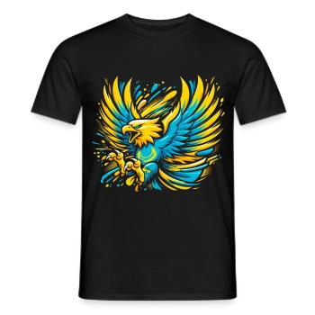 Kazakhstan Eagle Flag Flag Cool Gift - Men's T-Shirt - black - Front - AI Model Male 178 light (178cm)