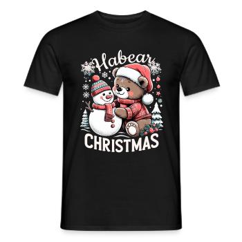 Habear Christmas Bear Snowman Snow Gift - Men's T-Shirt - black - Front - AI Model Male 178 light (178cm)