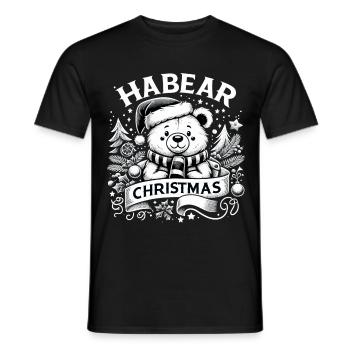 Habear Weihnachten Bär Schal süß Geschenk - Männer T-Shirt - Schwarz - Vorne - AI Model Male 178 light (178cm)