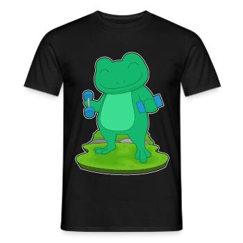Frosch Bodybuilder Hanteln Bodybuilding - Männer T-Shirt - Schwarz - Vorne - AI Model Male 178 light (178cm)