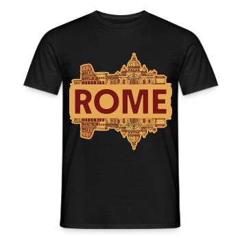 Rome Italy Skyline - Men's T-Shirt - black - Front - AI Model Male 178 light (178cm)