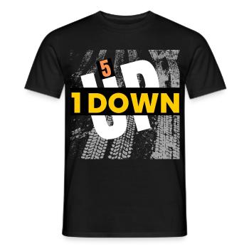 1 down 5 up  - Men's T-Shirt - black - Front - AI Model Male 178 light (178cm)