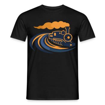 Lokomotive 90er Look - Männer T-Shirt - Schwarz - Vorne - AI Model Male 178 light (178cm)