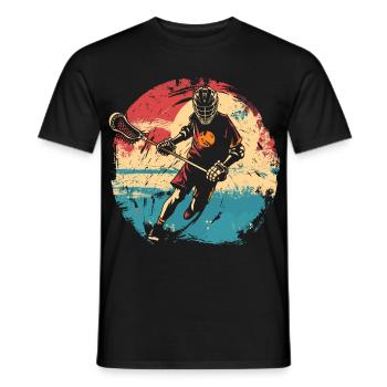 Joueur de crosse des années 80 - T-shirt homme - noir - Devant - AI Model Male 178 light (178cm)