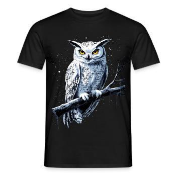 Owl Barn Owl Owl Owl Owl Cute Owls - Men's T-Shirt - black - Front - AI Model Male 178 light (178cm)