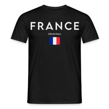 Drapeau de la France, fierté française - T-shirt homme - noir - Devant - AI Model Male 178 light (178cm)