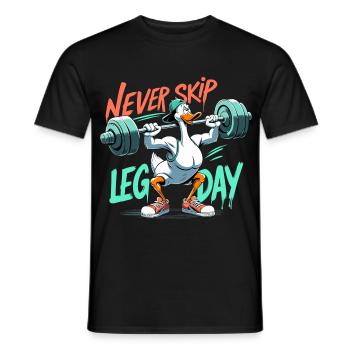 Leg Day Gans Beintraining witzig Gym Geschenk - Männer T-Shirt - Schwarz - Vorne - AI Model Male 178 light (178cm)