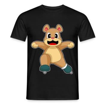 Bear Skating Skates - Men's T-Shirt - black - Front - AI Model Male 178 light (178cm)