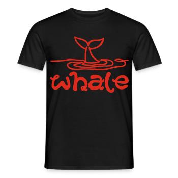 Le signe de la baleine (rouge) - T-shirt homme - noir - Devant - AI Model Male 178 light (178cm)