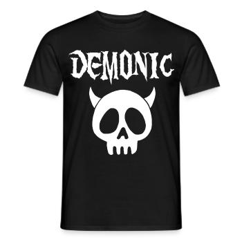 Tête de mort démoniaque blanc - T-shirt homme - noir - Devant - AI Model Male 178 light (178cm)