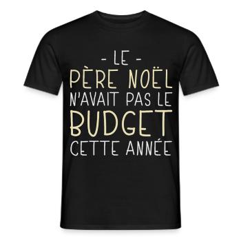 Père Noël Avait Pas le Budget Cette Année Cadeau - T-shirt homme - noir - Devant - AI Model Male 178 light (178cm)