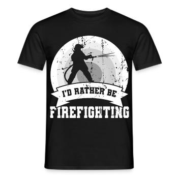 I'd rather be in the fire department - Men's T-Shirt - black - Front - AI Model Male 178 light (178cm)