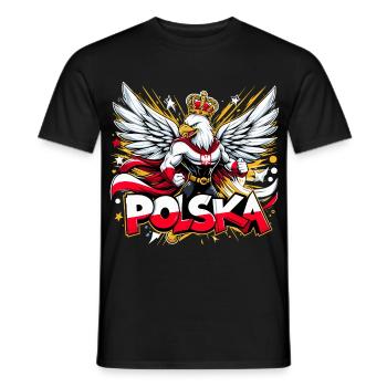 Polska Poland Eagle Superhero Flag Gift - Men's T-Shirt - black - Front - AI Model Male 178 light (178cm)