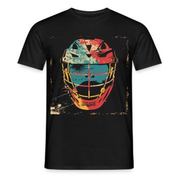 Oldschool Lacrosse Helm - Männer T-Shirt - Schwarz - Vorne - AI Model Male 178 light (178cm)