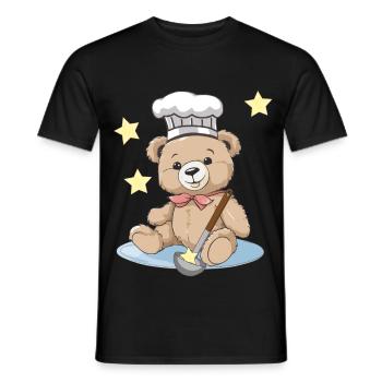 Teddy Star Cook Cooks Cook Cooking - Men's T-Shirt - black - Front - AI Model Male 178 light (178cm)