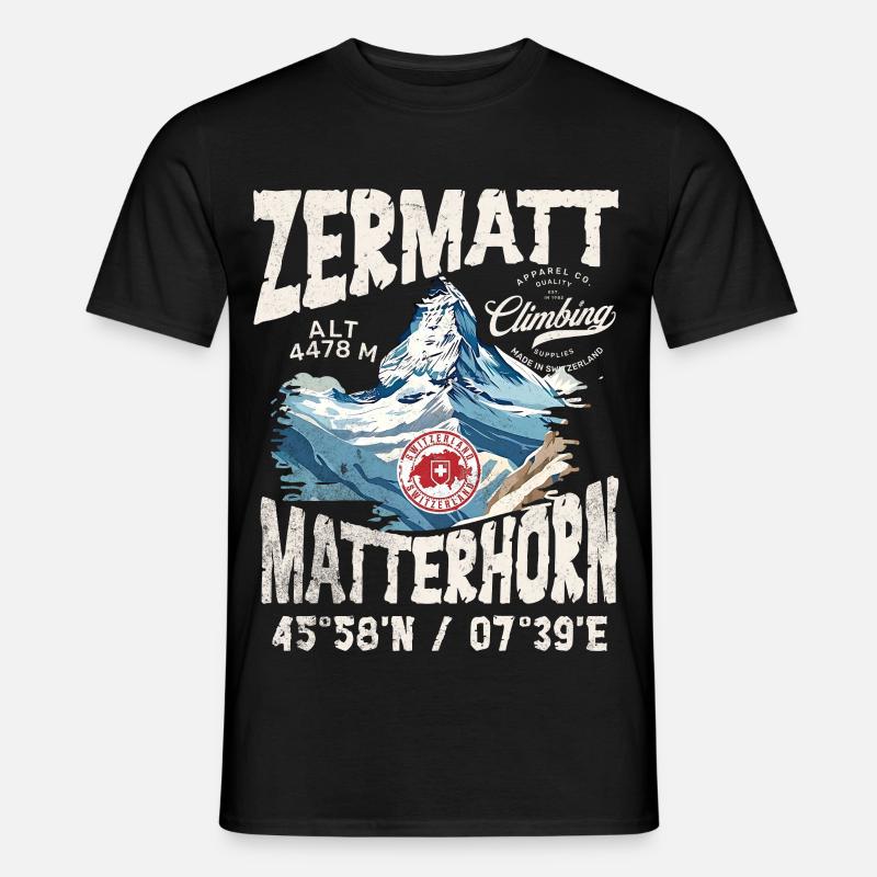 Zermatter Klettern 3 - Männer T-Shirt - Schwarz