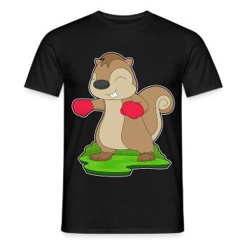 Eichhörnchen Boxer Boxhandschuhe Boxen - Männer T-Shirt - Schwarz - Vorne - AI Model Male 178 light (178cm)