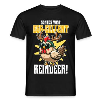Santa's Most Egg-cellent Reindeer, Weihnachtsdesin - Männer T-Shirt - Schwarz - Vorne - AI Model Male 178 light (178cm)