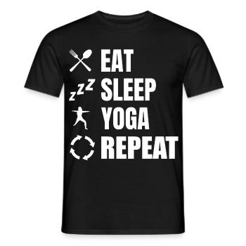 Eat Sleep Yoga Repeat - Men's T-Shirt - black - Front - AI Model Male 178 light (178cm)