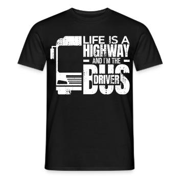 La vie est une autoroute et je suis le chauffeur de bus - T-shirt homme - noir - Devant - AI Model Male 178 light (178cm)