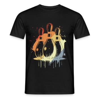 Bowling Grafik Vintage - Männer T-Shirt - Schwarz - Vorne - AI Model Male 178 light (178cm)